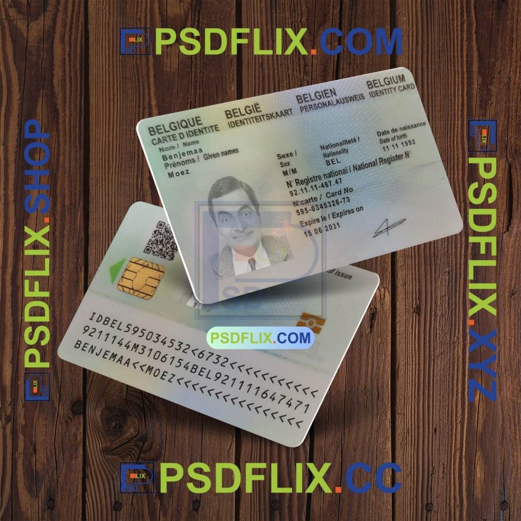 Belgium ID Card PSD Template V2 PSD HUT