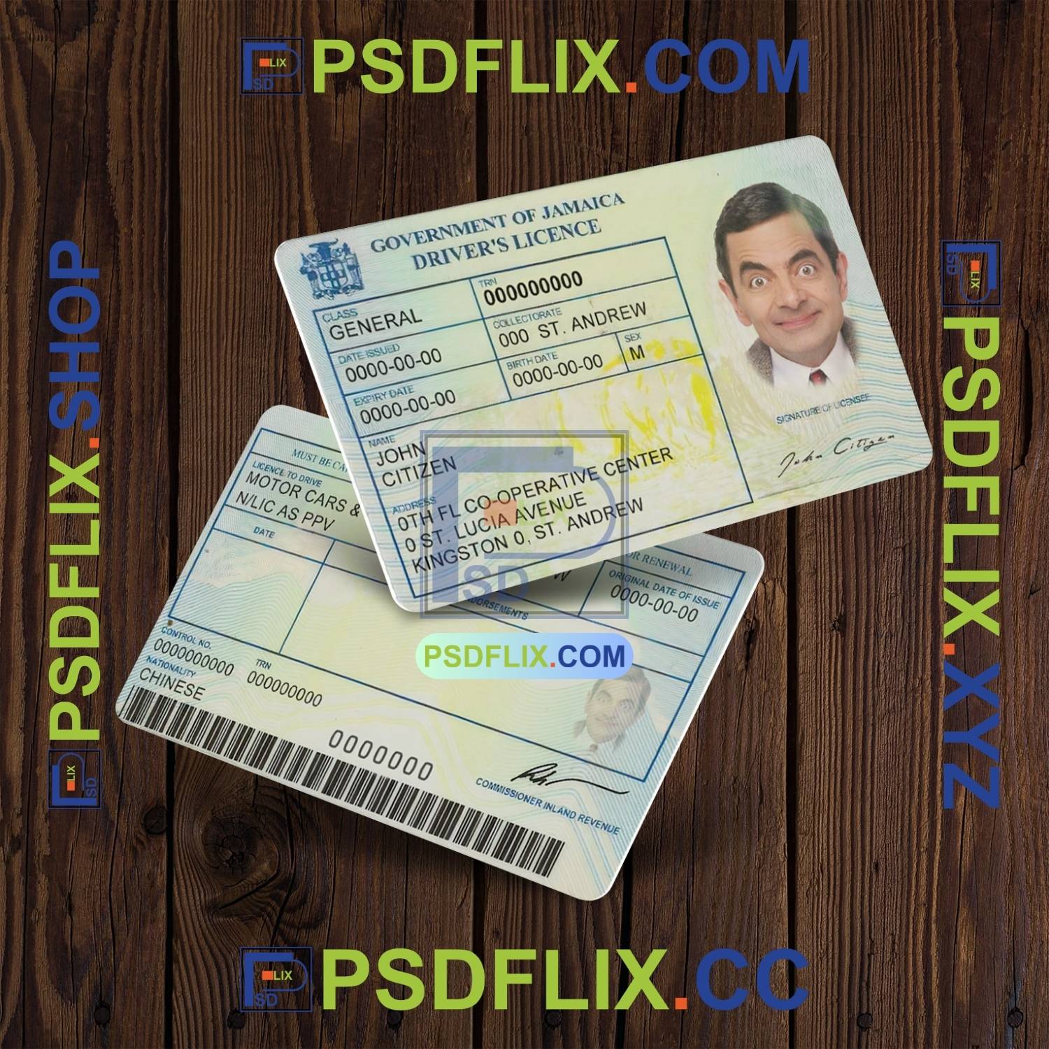 Jamaica Driver License PSD Template PSD HUT